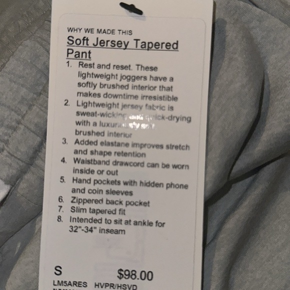 Lululemon Soft Jersey Tapered Pant men’s size XS jogger - Picture 5 of 13